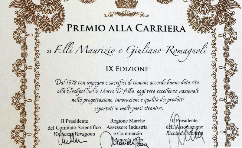 Maurizio and Giuliano Romagnoli, the founders of Techpol, received the prestigious Career Award 2020 7 slideshow 1 2782z 8
