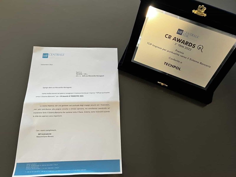 Techpol receives the prestigious III° CR Awards 1 slideshow 1 2833z